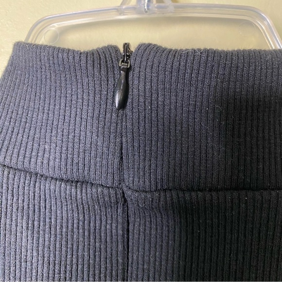 Pretty Little Thing Black Ribbed Knit Slit Midi Dress Size 2 - Picture 9 of 12